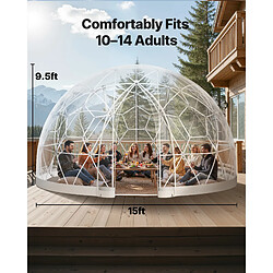 Avis VEVOR GB-DOME-15 - Transparent avec bordure blanche / 10 à 14 personnes