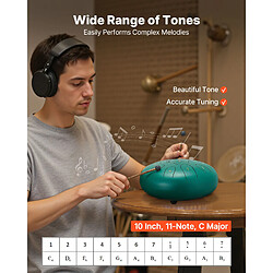 Avis VEVOR 10 inch-C major-Green - Vert - 10 pouces - 11 notes - Do majeur - Acier allié - Livré avec accessoires