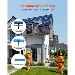 Avis VEVOR LW5-7.3m(30CM)-EU - Perche télescopique 6-24 pieds - Brosse 30 cm rotative 180° - Tuyau 20 m