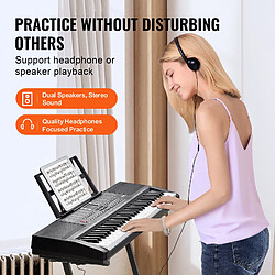 VEVOR BD-663 - Clavier piano numérique 61 touches - 200 sons 200 rythmes - Casque et micro inclus - Haut-parleurs intégrés - Portable, pour débutants. pas cher