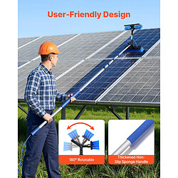 VEVOR LW5-7.3m(30CM)-EU - Perche télescopique 6-24 pieds - Brosse 30 cm rotative 180° - Tuyau 20 m pas cher