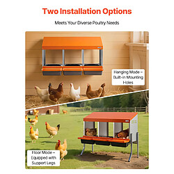 VEVOR CNB-03-Leg - 3 compartiments - Acier galvanisé et plastique - 79,5x52,5x67,5 cm pas cher