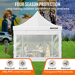 Avis VEVOR Tonnelle pop-up 3 x 3 m - Blanc - Polyester/PVC - Sac à roulettes - Parois transparentes