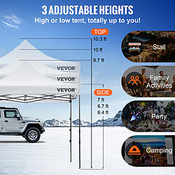 Acheter VEVOR Tonnelle pop-up 3 x 3 m - Blanc - Polyester/PVC - Sac à roulettes - Parois transparentes