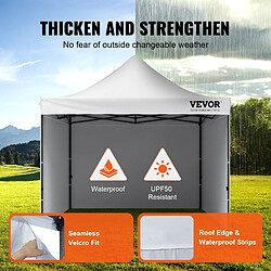 Avis VEVOR Tonnelle Pop-up 304,8x304,8 cm - Blanc - Bâche PU 250D - Structure acier - Parois amovibles - Sac à roulettes - 4 sacs de sable