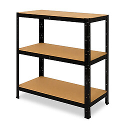 shelfplaza BLACK 90x70x45 cm Étagère charges lourde en noir avec 3 étagères 175 kg par étagère pas cher