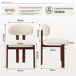 Avis Smartue Lot de 4 chaises de salle à manger beige
