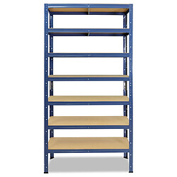 shelfplaza HOME 200x120x30 cm Étagère charges lourde en bleu avec 7 étagères 125 kg par étagère pas cher