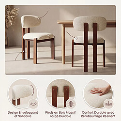 Smartue Lot de 4 chaises de salle à manger beige pas cher
