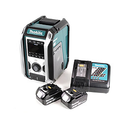 Radio de chantier sans fil Makita DMR 115 RF 12 V - 18 V, Bluetooth, DAB+, IP65 + 2 batteries 3,0 Ah + chargeur 