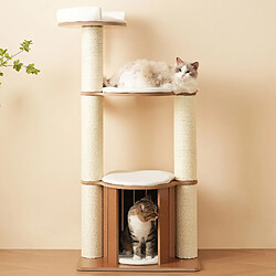 Avis HOMAIRE Arbre à chat marron en mdf 60 x 48 x 135 cm