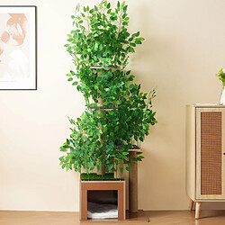 HOMAIRE Arbre à chat en forme d'arbre avec 4 plateformes et ouvertures pour chat, en MDF résistant pas cher