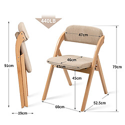 Acheter MIVRAY Lot de 2 chaises pliantes rembourrées en bois, kaki