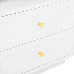 MIVRAY Table de chevet LED avec 2 tiroirs, niche ouverte, blanc pas cher