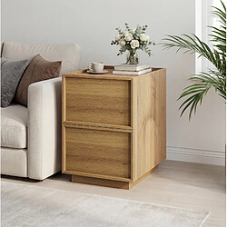 Avis MIVRAY Table de chevet 38 x 48 x 54 cm, 2 tiroirs, chene