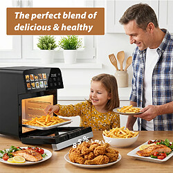TODIMART Friteuse sans huile 10L 1800W, fenêtre visible avec éclairage, 8 programmes, température 80-200?°C pas cher