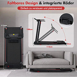 Acheter MIVRAY Laufband pliable 8 % inclinaison, 1-12 km/h, noir et rouge