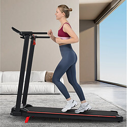 MIVRAY Laufband pliable 8 % inclinaison, 1-12 km/h, noir et rouge pas cher
