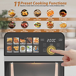 Acheter TODIMART Friteuse sans huile 10L 1800W, fenêtre visible avec éclairage, 8 programmes, température 80-200?°C