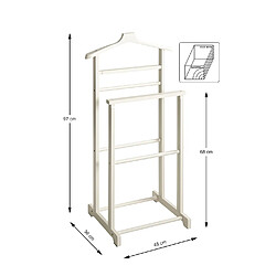 Avis Pegane Valet de nuit valet de chambre en bambou massif coloris blanc – L. 48 x P. 36 x H. 97 cm