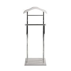 Pegane Valet de nuit en métal chromé avec cintre integré - L. 40 x P. 30 x H. 110 cm pas cher