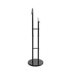 Pegane Valet de nuit en tube d'acier et socle rond effet marbre noir - L. 48 x H. 105 x P. 30 cm pas cher