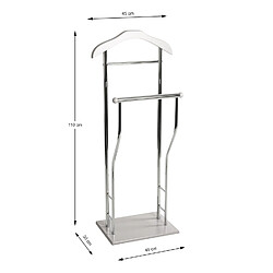Avis Pegane Valet de nuit en métal chromé avec cintre integré - L. 40 x P. 30 x H. 110 cm