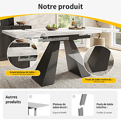 Acheter modfu Table extensible 99-159 cm, plateau blanc, pieds noirs
