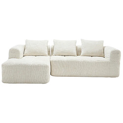 Acheter modfu Canapé d'angle 3 places en chenille 250 cm avec méridienne beige