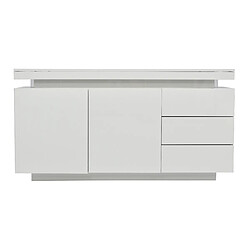 Acheter modfu Buffet LED blanc 140 cm, 2 portes 3 tiroirs