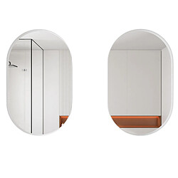 Acheter modfu Armoire miroir ovale blanche 85 x 51,5 x 12 cm, murale ou encastrée