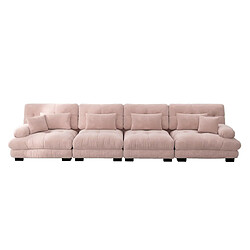 modfu Canapé d'angle modulaire 4 places rose poudré, chenille pas cher