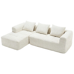 modfu Canapé d'angle 3 places en chenille 250 cm avec méridienne beige pas cher