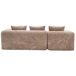 modfu Canapé d’angle 3 places en chenille 250 cm avec méridienne, kaki pas cher