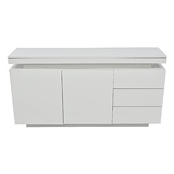 modfu Buffet LED blanc 140 cm, 2 portes 3 tiroirs pas cher