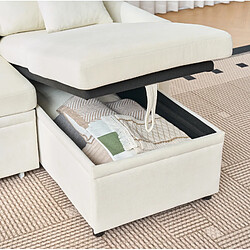 modfu Canapé d'angle convertible 3 places, méridienne réversible, beige pas cher