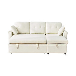 Acheter modfu Canapé d'angle convertible 3 places, méridienne réversible, beige