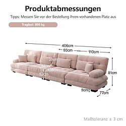 Avis modfu Canapé d'angle modulaire 4 places rose poudré, chenille