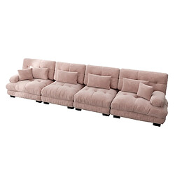 Acheter modfu Canapé d'angle modulaire 4 places rose poudré, chenille