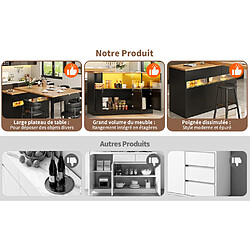 Acheter modfu Bartisch extensible LED 120-180 cm Noir/Naturel