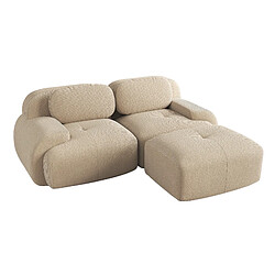 Acheter modfu Canapé d'angle modulaire beige en corduroy 208x178x70 cm sans montage