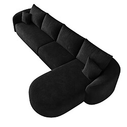 modfu Canapé d’angle droit 336 cm 5 places noir, sans montage pas cher
