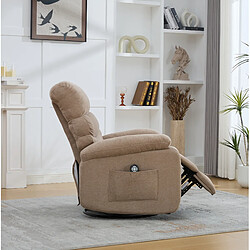 modfu Fauteuil relax électrique pivotant 360° massage chaleur taupe pas cher