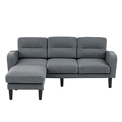 Acheter modfu Canapé d'angle 3 places gris 204x136x80 cm avec chaiselongue