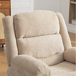 modfu Fauteuil relax électrique massage chauffant, chenille, beige clair pas cher