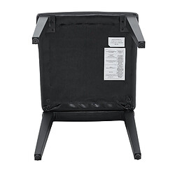 modfu Lot de 4 chaises de salle à manger noires en PU, dossier capitonné, pieds métal pas cher