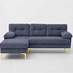 Acheter modfu Canapé d’angle 3 places 187,5 cm bleu, chaise réversible