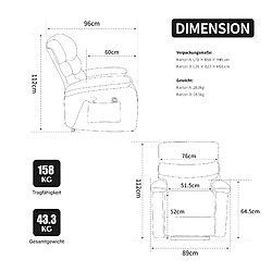 Avis modfu Fauteuil releveur électrique massage et chaleur, beige clair