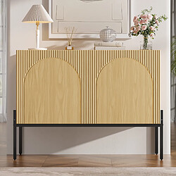 modfu Buffet 2 portes 100 x 40 x 75 cm, pieds métal, naturel pas cher