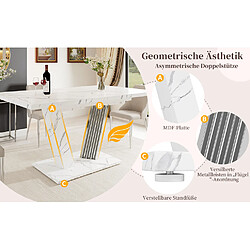 Acheter modfu Table à manger extensible blanche effet marbre 120-160 x 80 x 76 cm